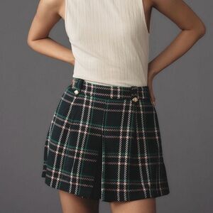 Anthropologie Maeve Plaid Printed Skort, size US 10